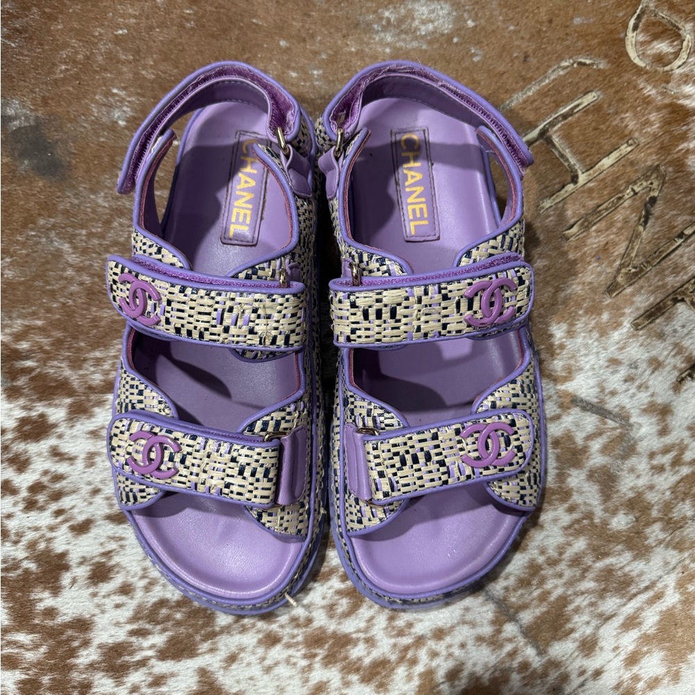 Purple Woven Strap Sandals